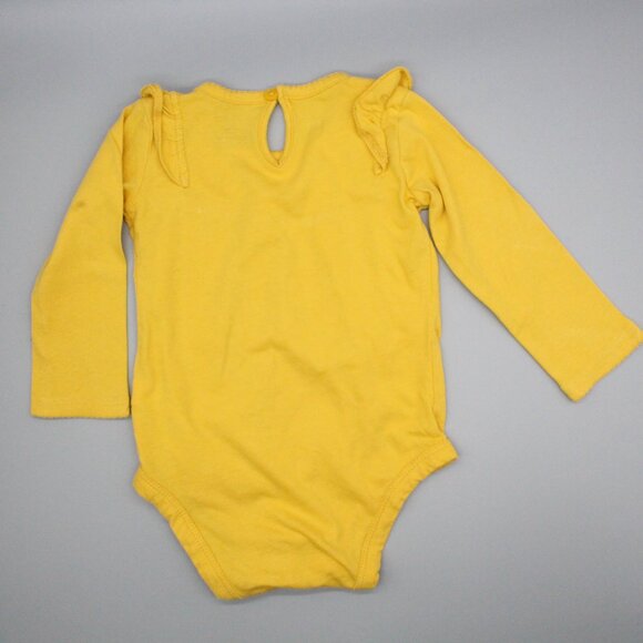 Carter’s 2-Piece Baby Outfit | Size 12 M | Mustard & Multicolor Hearts - Picture 4 of 5